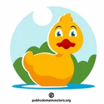 Canard jaune dans l’eau