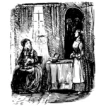 Ilustracja kobiece sługi i Pani