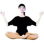 Dessin de Dame pratiquer l'yoga vectoriel