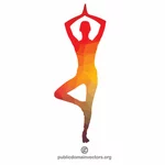 Yoga praktijk silhouet