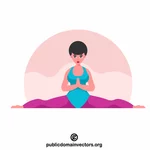 La femme fait de l’exercice de yoga