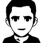 Vektorový obrázek avatara mužského černé a bílé
