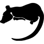 Vector silhouette clipart de rat
